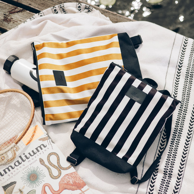 Kids backpack - Striped black and white