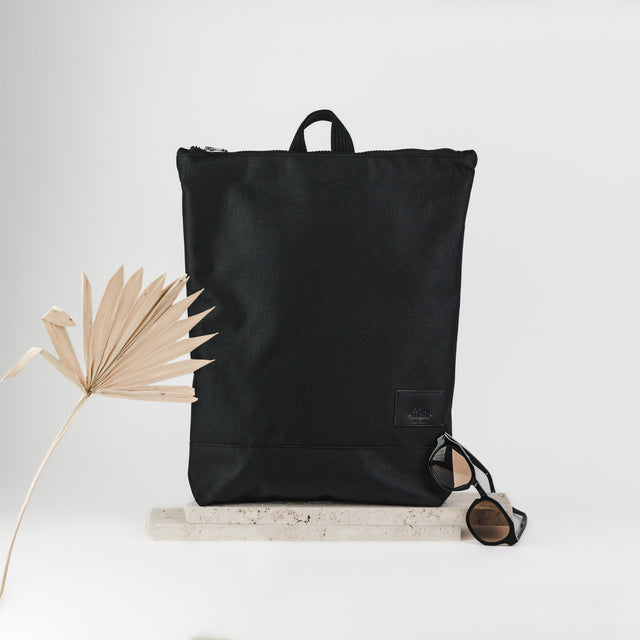 Waterproof Backpack with Black Leather Bottom