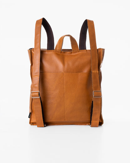 Folk 2 Leather Backpack - Caramel