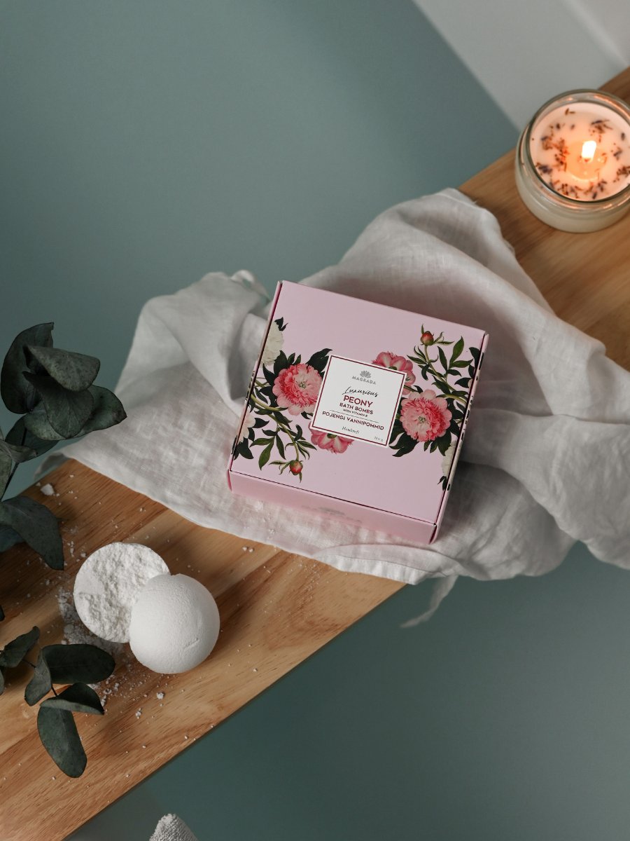 Luxurious Peony Bath Bomb With Vitamin E - Set of 4 Bombs