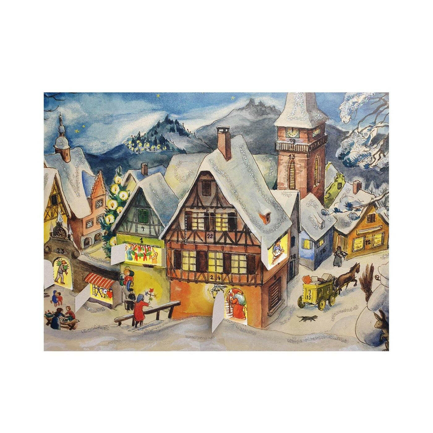 Small German Village Panorama Advent Calendar - The European Gift Store