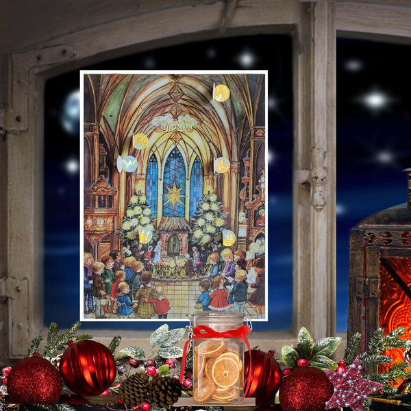 Stained Glass Church Nativity Advent Calendar - The European Gift Store