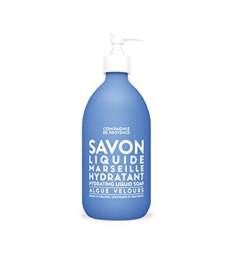 Compagnie de Provence Savon de Marseille Extra Pure Liquid Soap - Velvet Seaweed - 16.7 Fl Oz Glass Pump Bottle