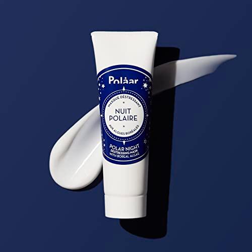 Polåar - Polar Night Destressing Mask with Boreal Algae - Moisturizing Night Skin Care - Replumps, Smoothes, Revives radiance - 95% Natural, Vegan, Cruelty Free, Made in France - 1.7 Fl Oz