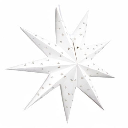 9 Pointed White Paper Star Lantern with 12 Foot Power Cord Included