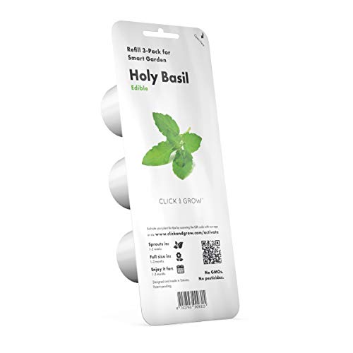 Click and Grow Holy Basil 3-Pack Plant Pods for Smart Garden,Grow Fresh Greens at Home All Year Round