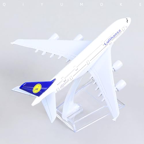 Airbus A380 German Airlines 1/400 Die-Cast Metal Airplane Model with Stand Sky Jumbo Plane Alloy Model Kit for Aviation Enthusiast Gift.