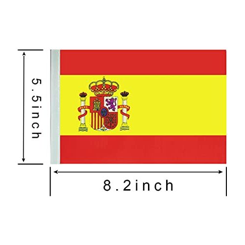 Spain Spanish Flag Banner String,Small Mini Spain Pennant flags,For Grand Opening,Olympics,National Sports Events,Party Festival Decorations(50 Feet 38 Flags).