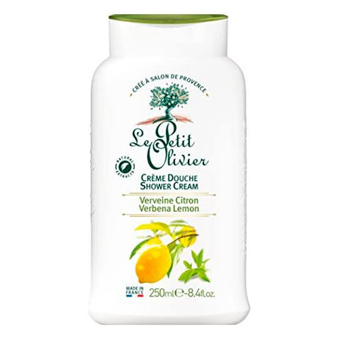 Le Petit Olivier Shower Cream - Verbena Lemon - Gently Cleanses Skin - Fresh and Moisturizing - pH Neutral - Dermatologically Tested - Free Of Soap and Dyes - 8.4 Oz