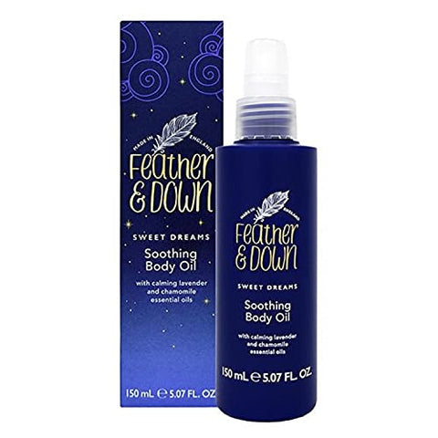 Feather & Down Sweet Dreams Soothing Body Oil (150ml) - With calming lavender & chamomile essential oils. Vegan Friendly & Cruelty Free.