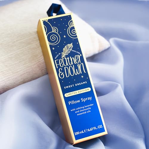 Feather & Down Sweet Dreams Limited Edition Pillow Spray (200ml) - with Calming Lavender & Chamomile Essential Oils. Encourages Calm, Tranquillity & a Restful Night's Sleep. Cruelty Free.