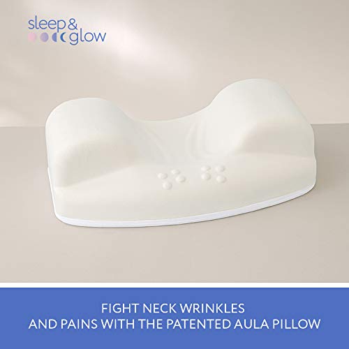SLEEP & GLOW Aula Beauty Pillow Anti Wrinkle & Anti Aging Back Sleeping Cervical Pillow with Memory Foam for Healthy Sleep on Back and Face Skin Care.