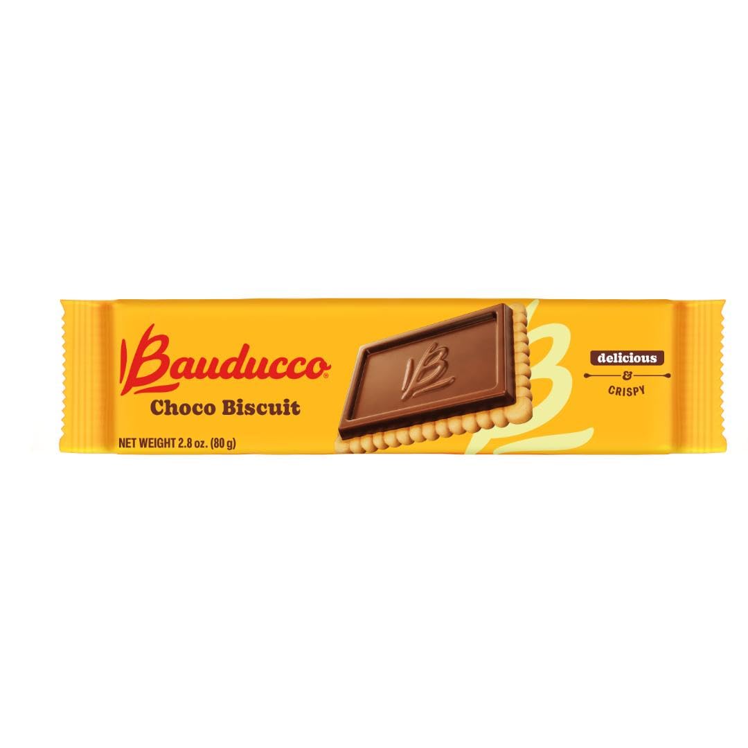 Bauducco Choco Biscuit Cookies - Crispy &amp; Delicious - Delicious Sweet Snack or Dessert - 2.8 oz (Pack of 1)