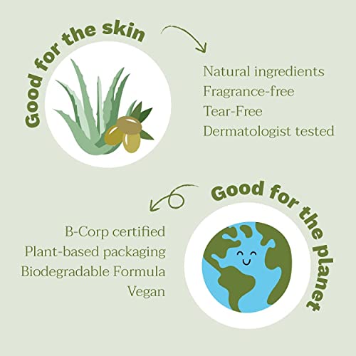 Mustela Certified Organic Eco-Refill Cleansing Gel - Natural Hair & Body Wash with Olive Oil & Aloe Vera - For Baby, Kid & Adult - Fragrance Free, Tear Free, Vegan & Biodegradable - 13.52 fl. oz.