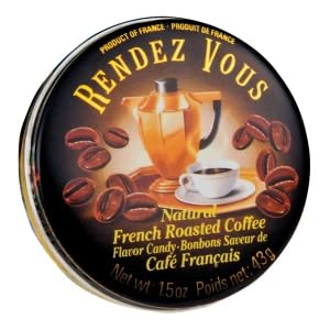 RENDEZ VOUS French Roasted Coffee Candy | Le Bonbon Plaisir French mini Cadies| Product of France | 1.5 oz Tins (Pack of 4).