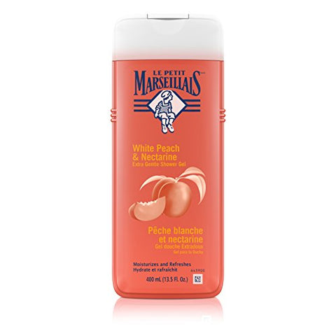 Le Petit Marseillais Extra Gentle Shower Gel White Peach & Nectarine 400 Ml, 13.5 Fluid Ounce