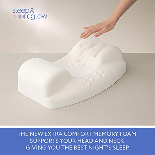 SLEEP & GLOW Aula Beauty Pillow Anti Wrinkle & Anti Aging Back Sleeping Cervical Pillow with Memory Foam for Healthy Sleep on Back and Face Skin Care.