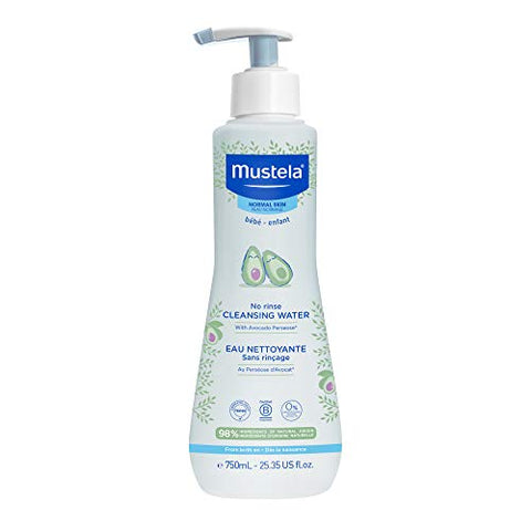 Mustela Baby Cleansing Water - No-Rinse Micellar Water - with Natural Avocado & Aloe Vera - for Baby's Face, Body & Diaper â€“ 25.35 fl. oz.