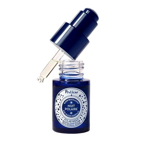 Polåar - Polar Night Revitalizing Elixir Face Serum with Boreal Algae - Anti-Aging Night Oil Under Eye Wrinkles, Fine Lines &amp; Age Spots Smoothing, Regenerating - 99% Natural, Vegan Made in France 0.5