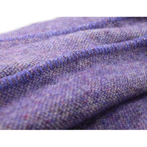 Biddy Murphy, 100% Irish Wool Blanket, Large King Size 90" x 109" Inches, Traditional Style, Heirloom Quality, Warm, Soft Lambs Wool, Woven in Co. Kerry Ireland, Imported, Purple.
