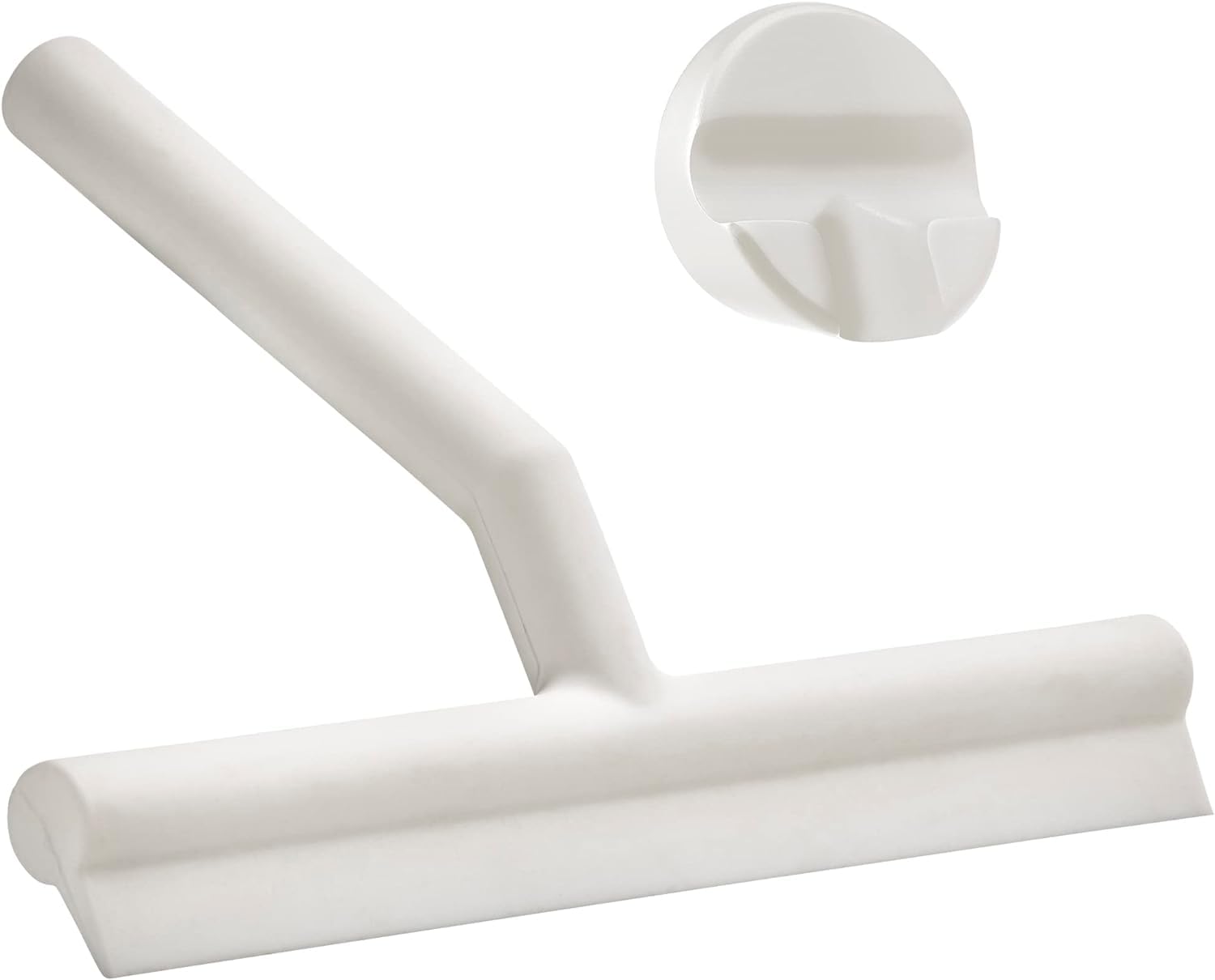 Zone Denmark Effortless Elegance Glass Wiper in White with Magnetic Holder for Stylish and Convenient Bathroom Maintenance White, 6.7&quot;x 8.3&quot;inches