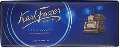 Karl Fazer Blue Original Finnish Milk Chocolate Bar, 200g, Made in Finland