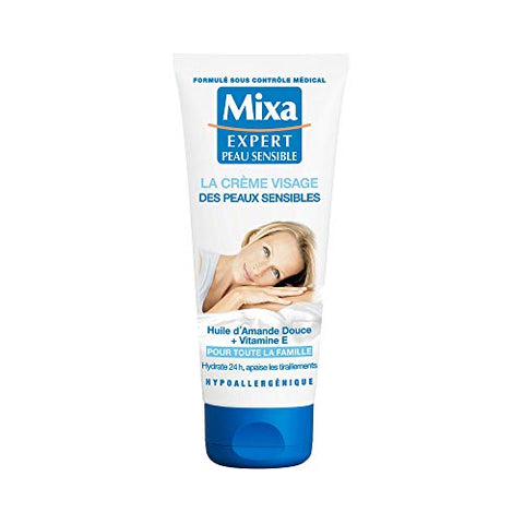 Mixa Sensitive Skin Expert Sensitive Skin Face Cream with Sweet Almond Oil and Vitamin E, 100ml