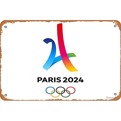 Olympic Games Paris 2024 Poster Metal Tin Sign 8X12 Inches