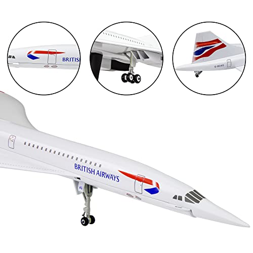 Busyflies Model Plane 1:200 Scale British Airways Concorde F-BVFB Model Airplane Alloy Diecast Airplane Model.