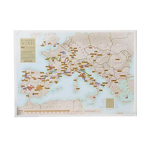 Scratch Off European Wine Print - Poster Gift for wine lovers enthusiasts - regions + sub-regions.