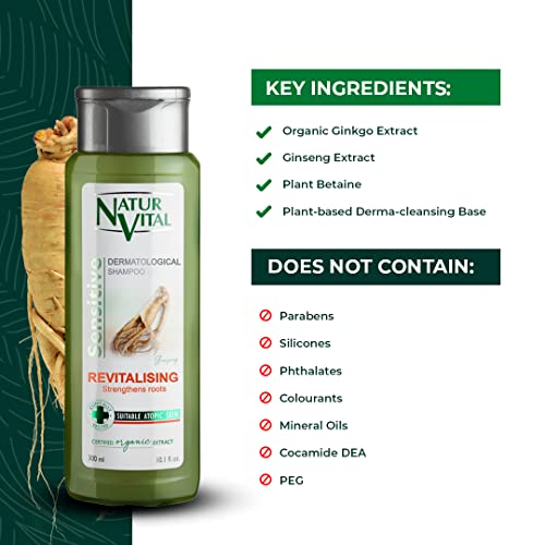NaturVital Unisex Plant-based Ginseng & Ginger Hair Revitalizing Shampoo 300ml Natural & Organic