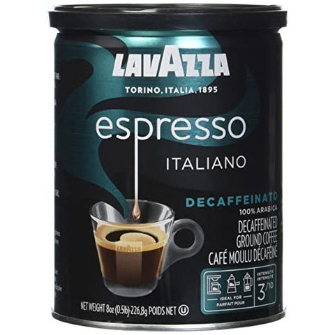 Lavazza Espresso Decaffeinato Ground Coffee Blend, Decaffeinated Medium Roast, 8-Ounce Can