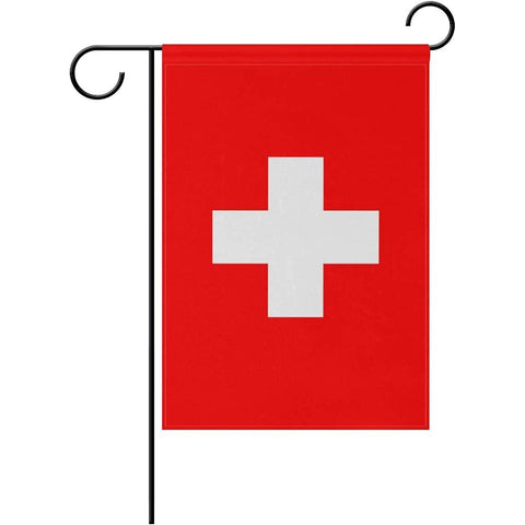 Switzerland Garden Flags 12 x 18 Inches Double Sided Vivid Color and Fade Proof.