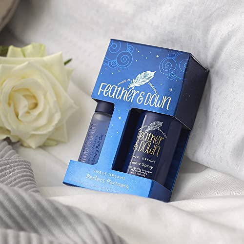 Feather & Down Sweet Dreams Perfect Partners Gift Set (50ml Pillow Spray & 10ml Roll-on) - With calming lavender & chamomile essential oils. Cruelty Free.