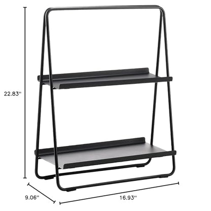 Zone Denmark Metal Adjustable Storage Shelving Unit | Maximize Space and Style | Ideal for Bedroom, Kitchen, and Bathroom | Organize with Elegance and Versatile Storage Solution- Small (Black)