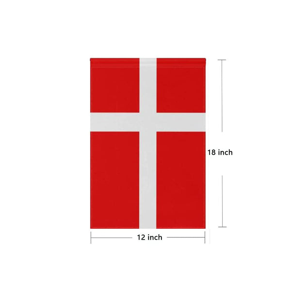 Denmark Garden Flags 12 x 18 Inches Double Sided Vivid Color and Fade Proof.