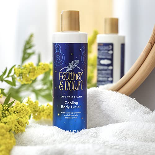 Feather & Down Sweet Dreams Cooling Body Lotion (295ml) - With Calming Lavender & Chamomile Essential Oils. Cruelty Free. Vegan Friendly. Sleep Matters.