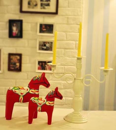 Set of 2 Swedish Wooden Dala Horses, Dalecarlian Horse Figurines, Christmas Ornament Decor for Home, Red