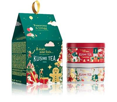 Kusmi Tea - Tea Gift Box - Tsarevna and Glögg Organic Christmas Tea - Organic Black Tea, Orange and Christmas Spices - Organic Hibiscus Tea, Fruits and Spices - Limited Edition - Christmas Gift