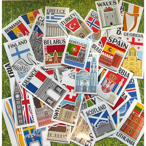 Set of 40 European Countries Vinyl Decal Stickers - The European Gift Store