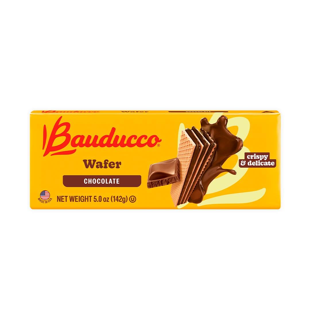 Bauducco Chocolate Wafers - Crispy Wafer Cookies With 3 Delicious, Indulgent, Decadent Layers of Chocolate Flavored Cream - Delicious Sweet Snack or Desert - 5.0 oz (Pack of 1)