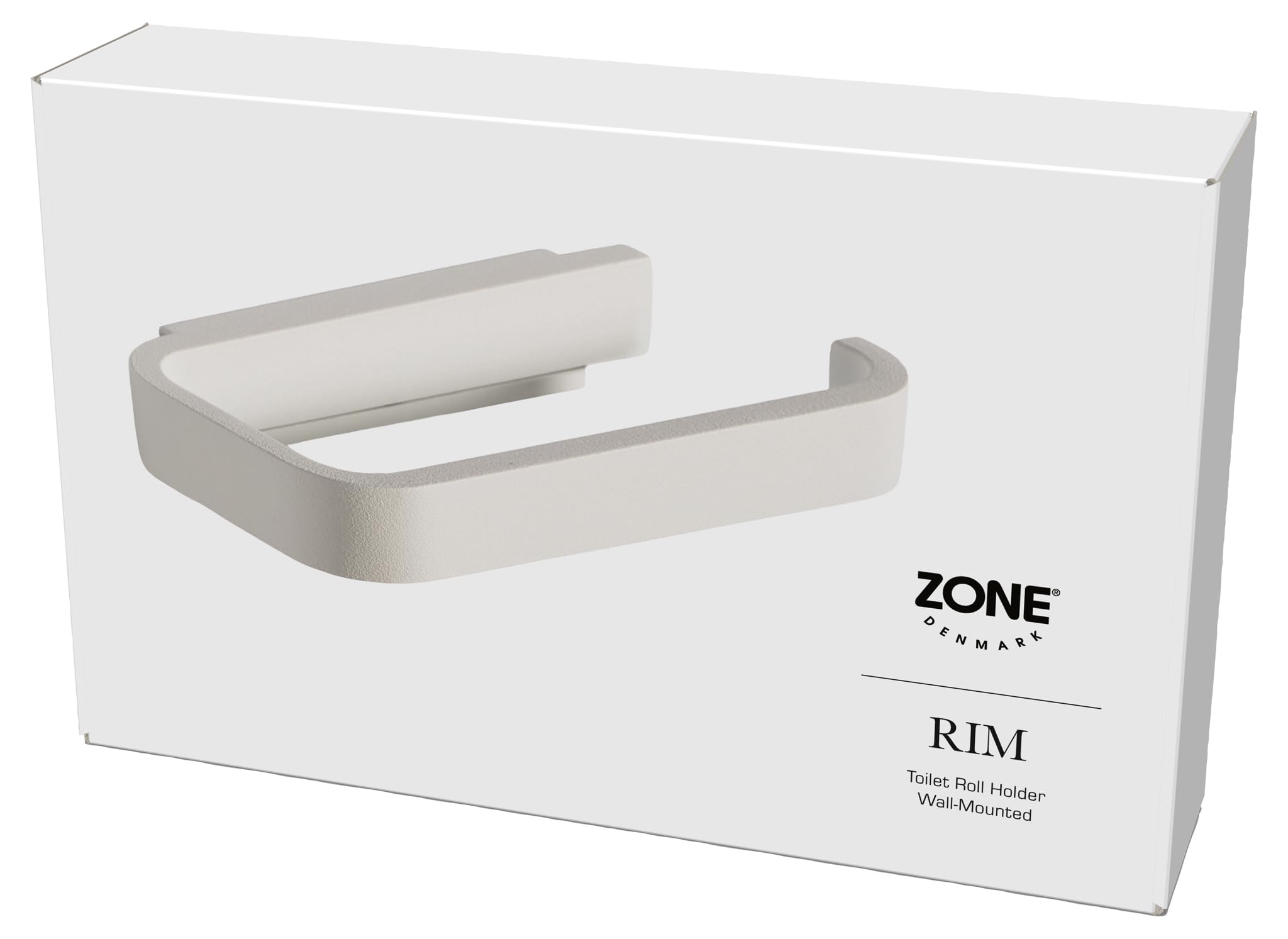 Zone Denmark Rim Wall Toilet Paper Holder - A Sleek, Stylish &amp; Modern Accessory | Space-Saving Solution | Keep Your Bathroom Organized and Chic with This (White)