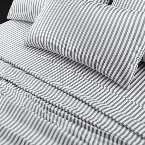 Pereti Italy Cotton Sheets, Pure Cotton Percale Sheets Set, 4 Pc Twin Size Bed Sheets Set, Elasticized Deep Pockets Twin Sheets - Made in Italy.