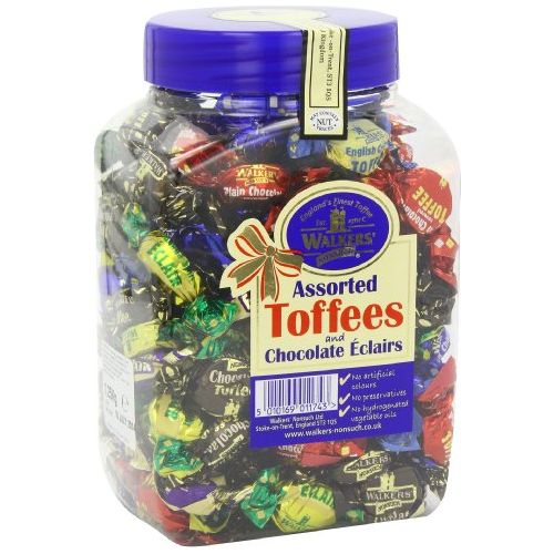 WALKERS NONSUCH Assorted Toffees and Chocolate Eclairs, 1.25Kg.