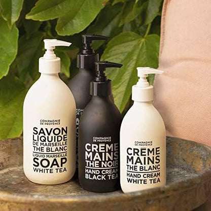 Compagnie de Provence Savon de Marseille Extra Pure Liquid Soap - White Tea - 16.9 Fl Oz Glass Pump Bottle