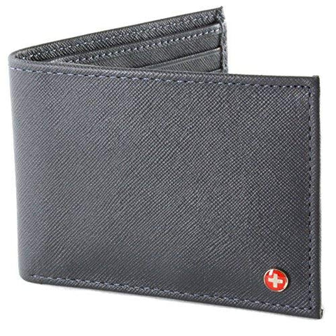 Alpine Swiss Men's 2-In-1 Bi-fold Wallet & Card Case Grey.