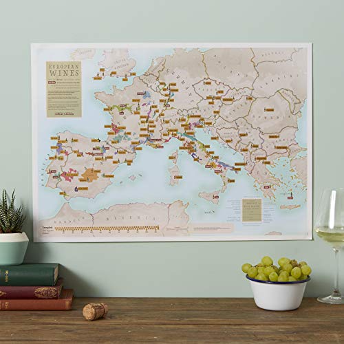 Scratch Off European Wine Print - Poster Gift for wine lovers enthusiasts - regions + sub-regions.