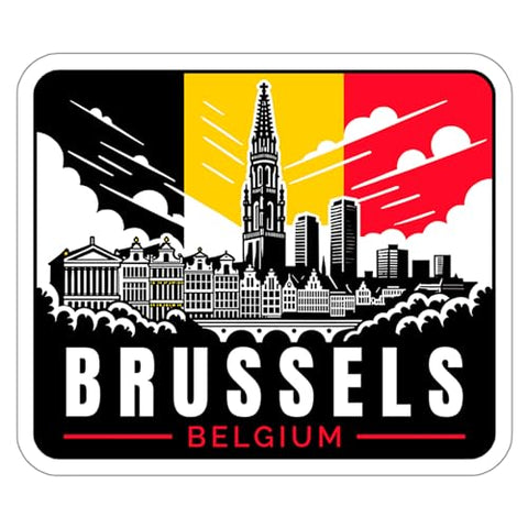 Brussels Sticker Belgium Souvenir Outdoor Decal Vinyl Small Waterproof 4".