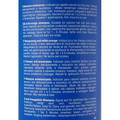 Fanola No Orange Shampoo With Blue Pigments To Eliminate Unwanted Orange Brassy Tones In Lightened Brunettes and Brown Hair 33.83oz