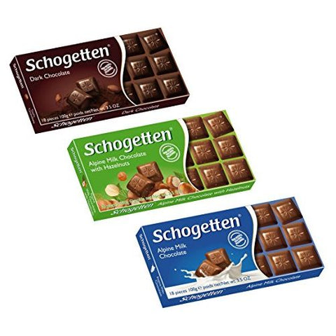 Schogetten German Assorted Chocolates, Variety Pack (Bundle of 3 chocolates)